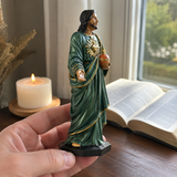 Hand-Carved Beechwood Statue of the Sacred Heart of Jesus — Hand-Painted Edition