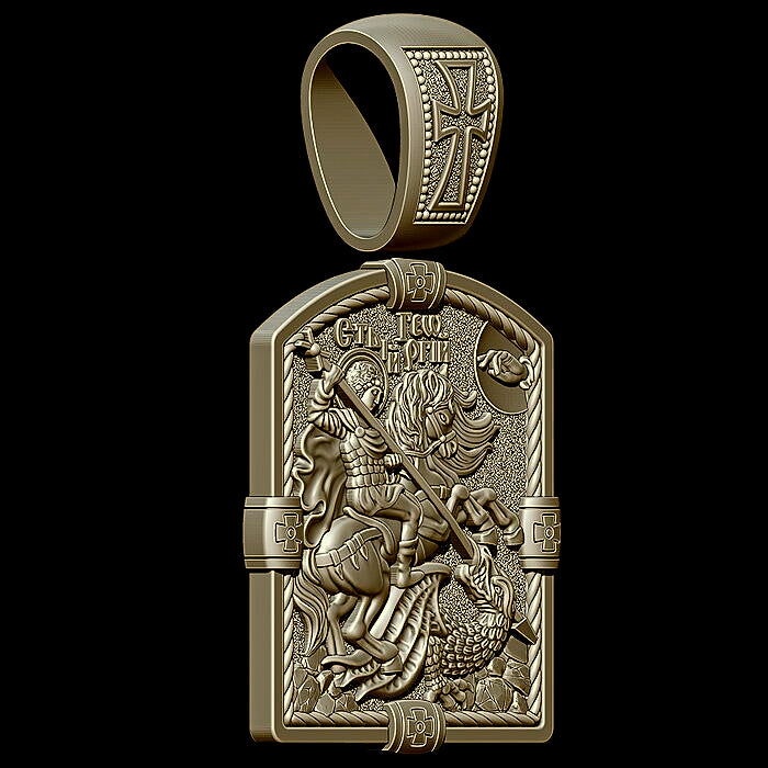 S925K Silver St. George Defeats the Dragon Protection Necklace