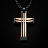 Modern Interwoven Stripe Cross Necklace – Bold Faith, Urban Style