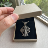 Double-Sided Silver Crucifix and St. Michael Pendant