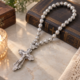 Walk in Faith, Carry His Love – Sacred Crucifix Rosary Necklace, a Timeless Symbol of Jesus’ Protection, Hope & Blessings