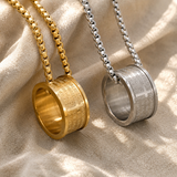 Lord’s Prayer Ring Loop Pendant Necklace