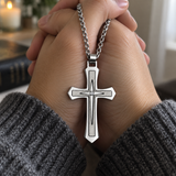 Modern Two-Tone Cross Necklace – A Bold Daily Reminder of Faith