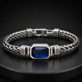 Vintage Sapphire Braided Copper Bracelet - Christian gift presentation