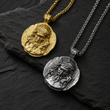 Crown of Thorns Jesus Double‑Sided Medallion Necklace, Stainless Steel Sacred Heart Pendant for Men Product Parameters