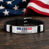 USA 250 Years of Independence Patriotic Flag Silicone Bracelet