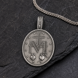 Pure Tin Miraculous Medal Virgin Mary Necklace