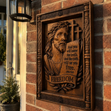 John 8:32 Hand-Carved Beechwood Christian Wall Plaque – The Truth Shall Set You Free