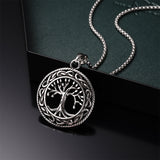 Baum des Lebens Halskette Anhänger Edelstahl Schutz Lucky Talisman Keltischer Schmuck für Männer Frauen