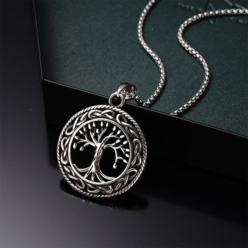 Baum des Lebens Halskette Anhänger Edelstahl Schutz Lucky Talisman Keltischer Schmuck für Männer Frauen