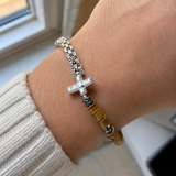 Men's Tiger Eye Cross Bracelet