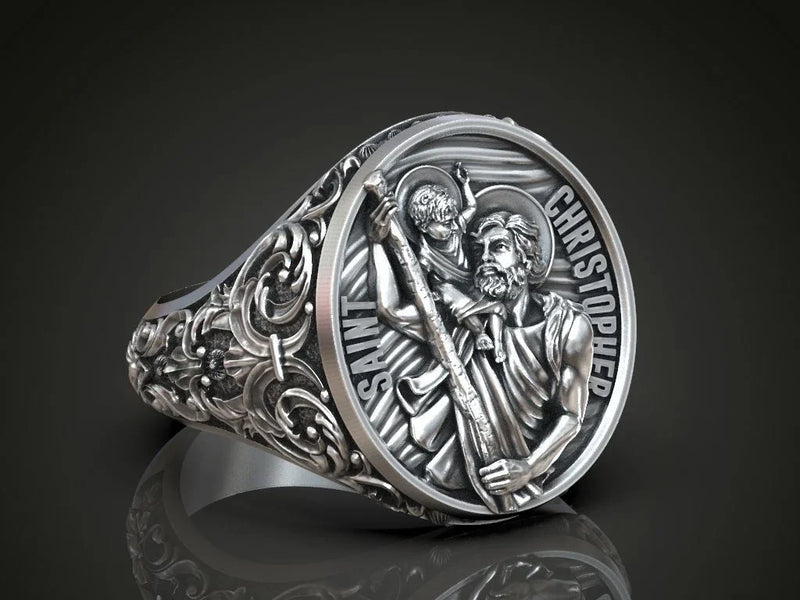 Christopher Signet Ring St Christopher Ring Argos St Christopher