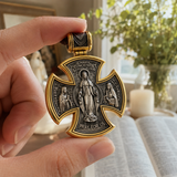 S925 sterling silver double-sided Jesus and Virgin Mary necklace