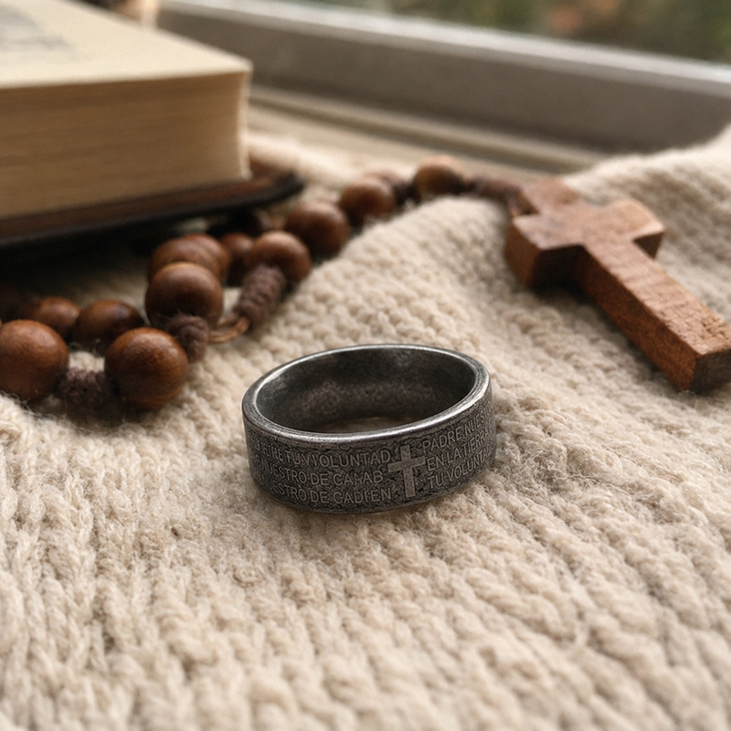 Scripture Faith Ring Stainless Steel Scripture Cross Rings: Faith, an Eternal Psalm Engraved ...