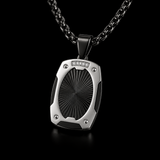 Radiant Shield Pendant Necklace – Titanium Steel Faith-Inspired Men's Necklac
