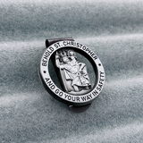 St. Christopher's Virgin Mary bless us with a safe journey car visor clips