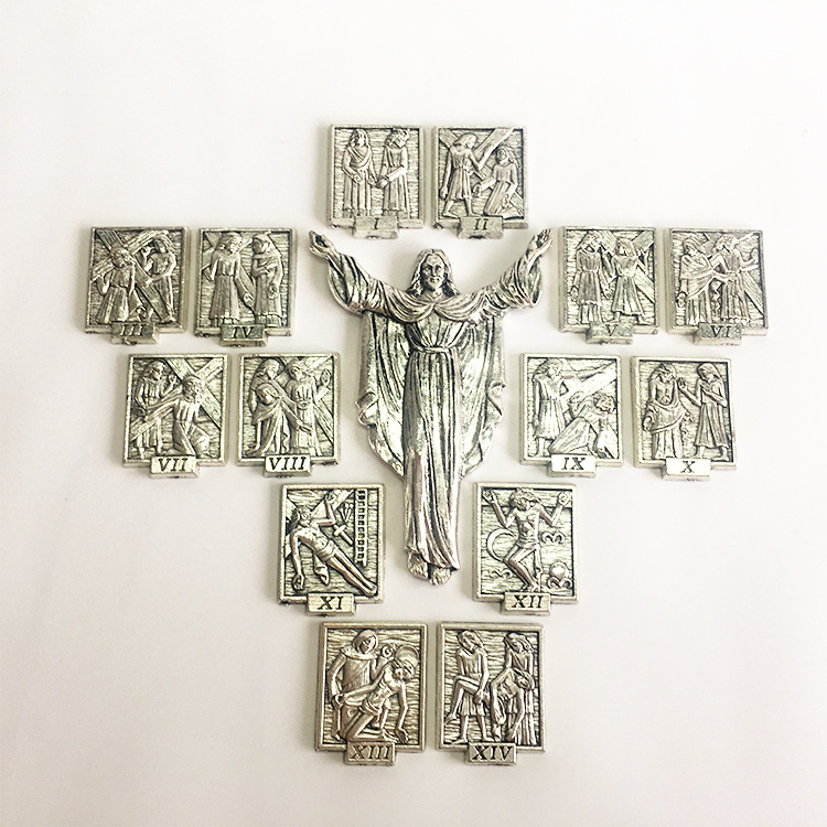Vertical Solid Wood Carved Jesus Resurrection Cross