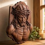Jesus Crown of Thorns Beechwood Sculpture