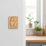 Archangel Michael Hand-Carved Wood Refrigerator Magnet | 4 Sacred Wood Tones