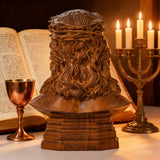 Boxwood Jesus Crown with Thorns Half-Length Desktop Ornament