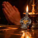 Double Sided 925 Sterling Silver Religious Pendant - Crucifixion of Christ & St. Michael Medal - Choose from 5 Chain Styles - Free Polishing Cloth