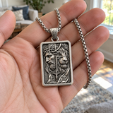 S925 Sterling Silver Jesus & Lion Cross Pendant Necklace – Christian Faith Jewelry for Men