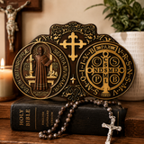 St. Benedict's Exorcism Medal Christian Exorcism Plaque - Wall Decor