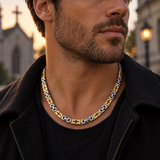 Men’s Christian Cross Link Necklace & Bracelet – 316L Titanium Steel Faith Jewelry