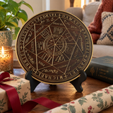 Seven Angels Seal Beech Wood Carving – Hand-Carved Christian Protection & Prayer Plaque