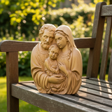 Hand-Carved Beech Wood Holy Family Figurine & Wall Hanging Ornament