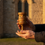 Boxwood "Last Supper" Chalice  Hand-Carved Communion Cup | Eternal Symbol of Redemption & Fellowship