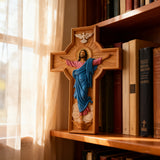 Bgcopper October New Release: Hand-Carved Painted Wood Cross — The Ascension of Christ