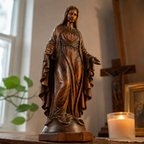 Hand-carved boxwood icon of the Immaculate Heart of Mary