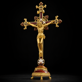 Hand-Painted Metal Jesus Christ Crucifix: Sacred Home Decor