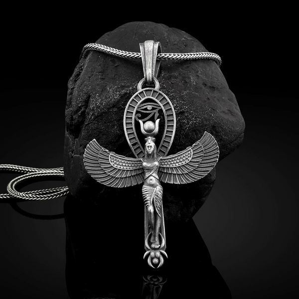 New titanium steel Isis with Eye of Horus Necklace