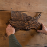 Eagle & Flag Wood Wall Plaque - Handcrafted American Heritage Tribute