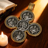 Baroque Style Crucifix Pendant with Jesus and the Four Archangels – A Symbol of Faith and Divine Protection