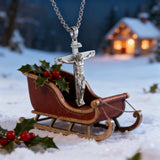 S925K Sandblasted Silver Jesus Crucifix Pendant