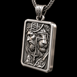 S925 Sterling Silver Jesus & Lion Cross Pendant Necklace – Christian Faith Jewelry for Men