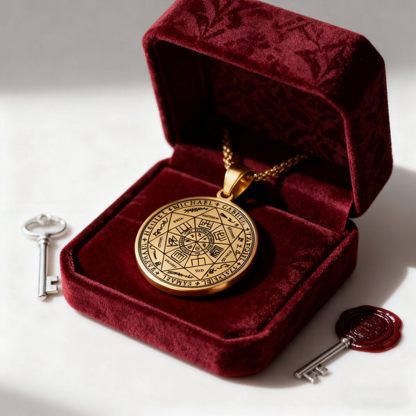 Vintage Titan Sieben Erzengel Siegel Anhänger-Amulett gegen böse Augen, Flüche, Zaubers prüche