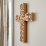 Handcrafted Beechwood Plaited Wall Cross – Natural Wood Finish