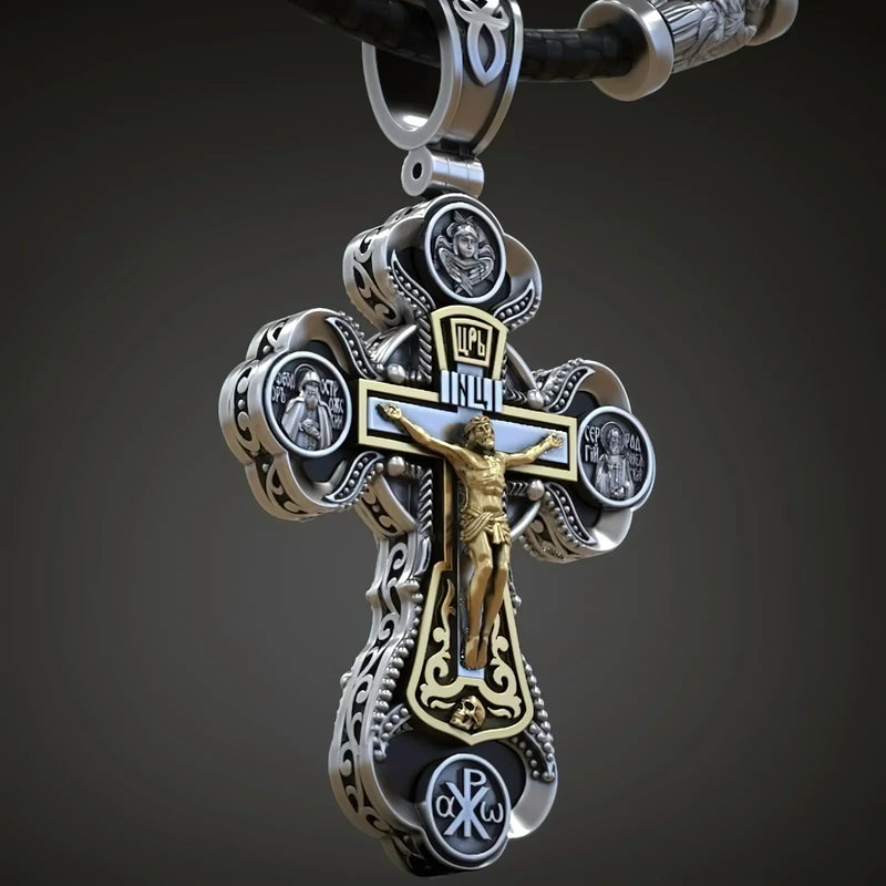 Tommassini Jewelry Sideways Cross & Virgin Mary ネックレス Tommassini Jewelry Sideways Cross & Virgin Mary ネックレス