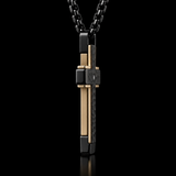 Hammered Two-Tone Stainless Steel Cross Necklace – Strength, Faith & Rugged Elegance