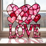 Love & Hearts Stained Glass Suncatcher: A Radiant Celebration of Love