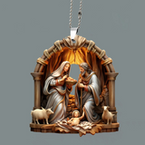 7 Styles Nativity Scene Acrylic Pendants | Christian Christmas Decor for Car Rearview Mirror, Backpack & More