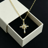 Celestial Star Cross Titanium Steel Necklace – Divine Light & Timeless Devotion