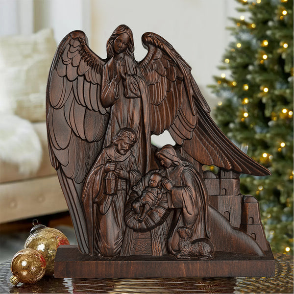 Holy Family With Guardian Angel Statue - Divine Blessing for Your Home