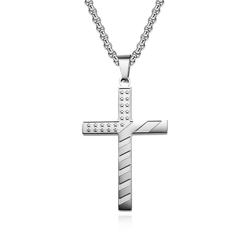 American Flag Cross Necklace