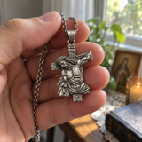 S925 Sterling Silver Crucified Jesus Cross Pendant Necklace – INRI Christian Faith Jewelry