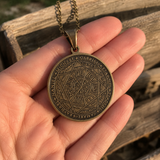 Vintage Titanium Seven Archangel's Seal Pendant - Amulet against evil eyes, curses, spells
